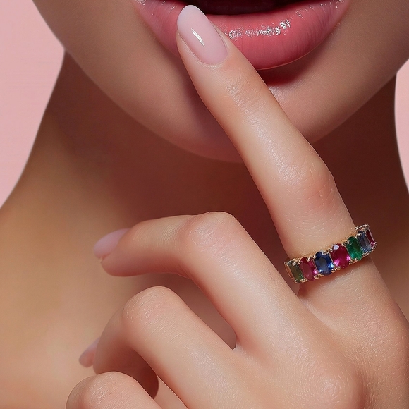 Assorted Women’s Fashion Rings Set in Mixed Colors - Picture 6 of 8